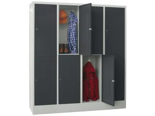 lockerkast,HxBxD 1850x1600x500mm,4x2vakken,RAL7035,front RAL7016 - 2