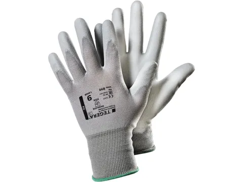 Tegera 890 nylon precisiehandschoenen, PU gecoat, grijs, maat 10