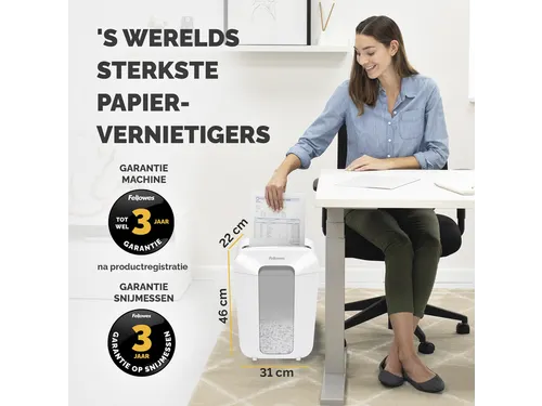 Papiervernietiger Fellowes Powershred LX70 snippers 4x40mm wit P-4