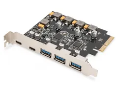 PCIe-kaart 2x USB-C + 3x USB A 5x SuperSpeed ​​​​10Gbps