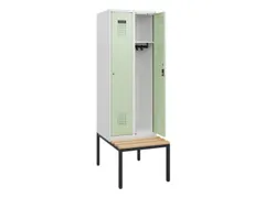 locker met bank,HxBxD 1950x600x815mm,2vak,vak B 300mm,cilinderslot
