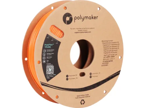 Polymaker 3D filament PolyFlex TPU-95A 1,75mm Oranje 0.75kg