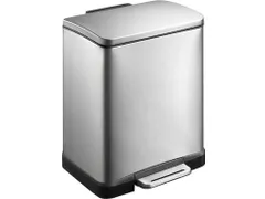 Afvalbak pedaalemmer RVS mat rechthoekig 9 Liter + 10 Liter