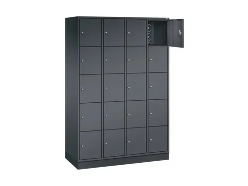 lockerkast,HxBxD 1950x1220x500mm,4x5vakken,cil.-slot,sokkel