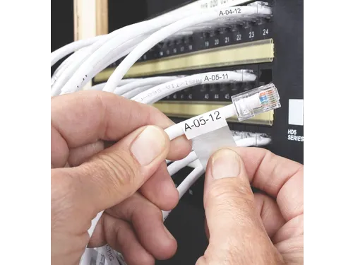 Labeltape Dymo XTL kabelwikkel 21mm zwart op wit