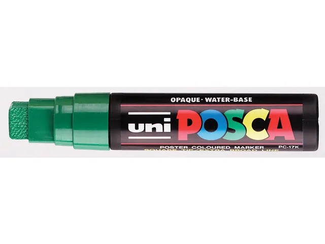 Verfstift Posca PC17K Extra Brede punt 15mm rechthoek donkergroen