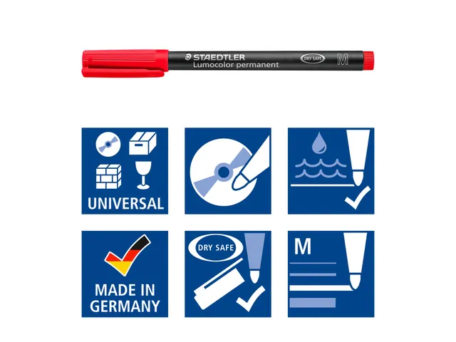 Viltstift Staedtler OHP Lumocolor 317 Medium 1.0mm Assorti 4 stuks
