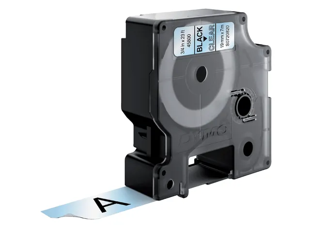 Labeltape Dymo 45800 D1 S720820 19mmx7m zwart op transparant