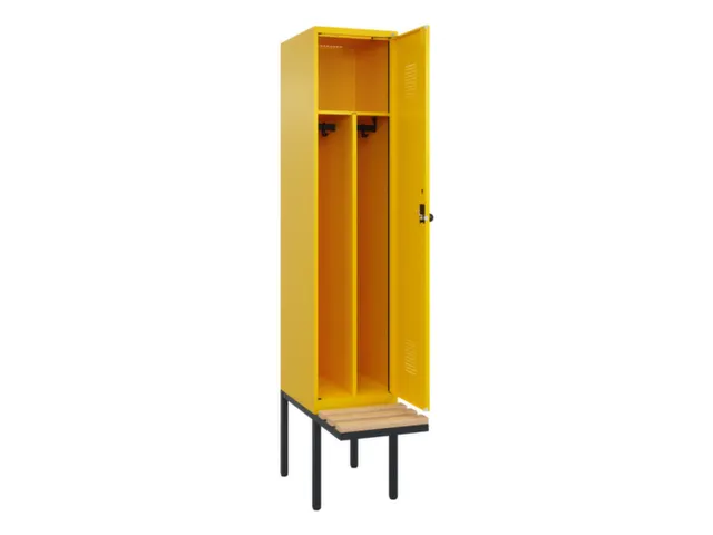 locker met bank,voor scheiding van kleding,HxBxD 2120x400x815mm,1vak