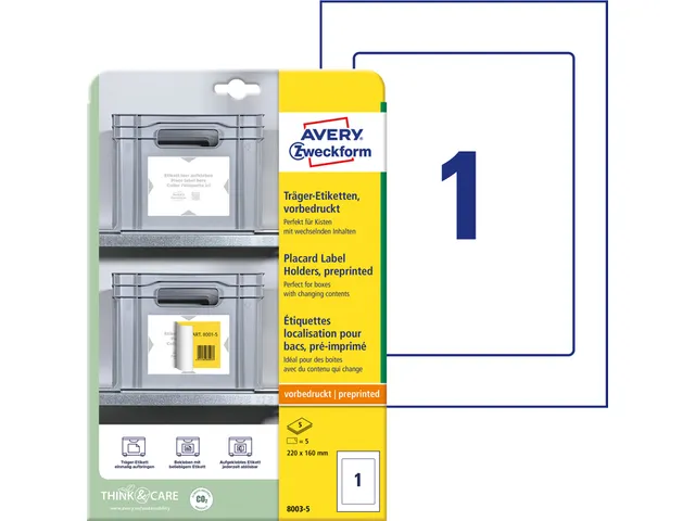 Avery Zweckform 8003 Voorbedrukte positioneeretiketten 220x160mm 5 st.