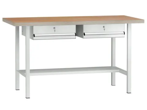Werkbank 840x1500x700mm 2laden 150mm Frame Ral5010 Front Ral5010