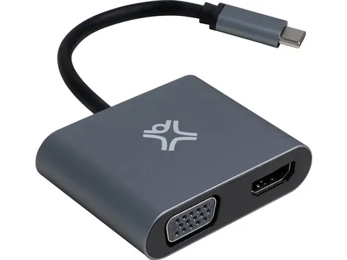 XWH-ACVH-13 XTREMEMAC TYPE-C naar HDMI+VGA adapter grijs