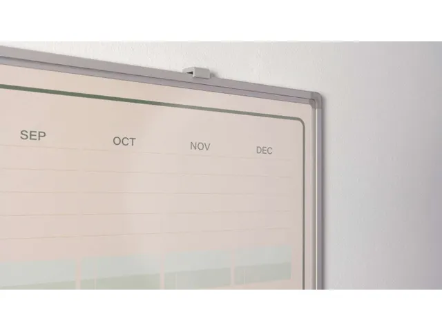 Jaarplanner Elegance Engels softline profiel 8mm 90x120cm aluframe