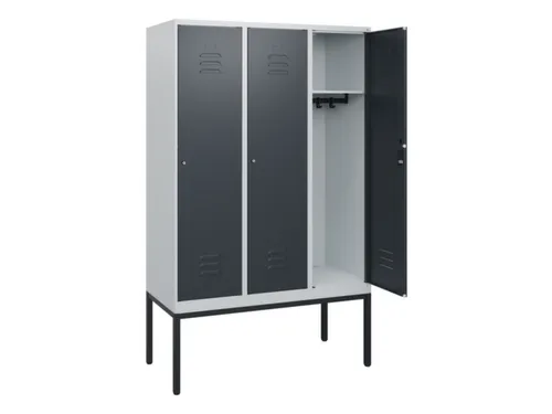 locker,HxBxD 1950x1200x500mm,3vak,vak B 400mm,cil.-slot,voetonderstel