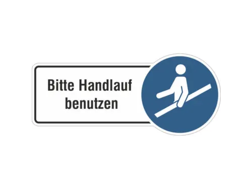 aanwijzingsbord,A.u.b. leuning gebruiken,PVC,om te verlijmen