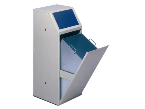 Afvalverzamelaar 69 liter binnenbak sticker papier klep voor blauw