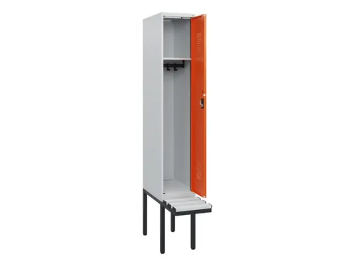 locker met bank,HxBxD 1950x300x815mm,1vak,vak B 300mm,cilinderslot