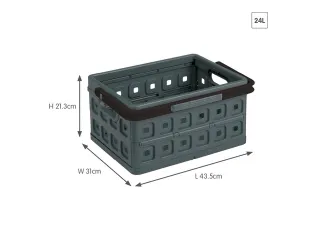 #*Square vouwkrat met extra handgreep 24L zwart/anthr44 x 31,5 x 21 cm - 2
