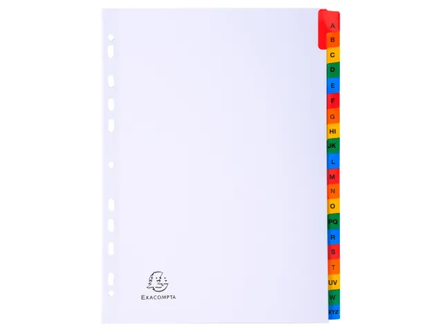 Bedrukte Tabbladen A-z A4 20-Delig 11-Gaats Versterkte Kleurtabs