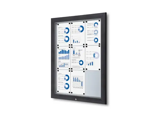 Vergrendelbaar vitrine mededelingenbord Outdoor 9xA4 Antraciet