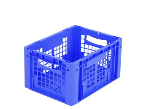 Euronorm Stapelkrat Pp 220x400x300mm Wanden/bodem Open Blauw 21l