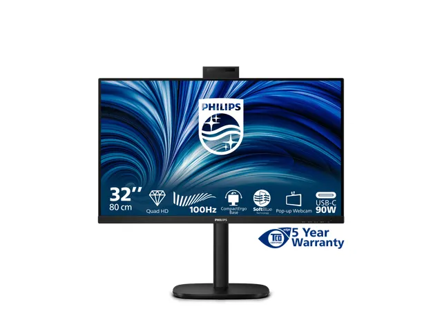 Ecran PC 31,5 inch Philips Business 32B2U3601H Quad HD avec USB-C