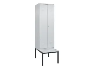 PBM-locker met bank,HxBxD 2120x600x815mm,2vak,vak B 300mm,cil.-slot - 1