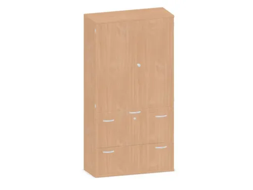 kantoorkast openslaande deuren HxBxD 1920x1000x430mm hout beuken