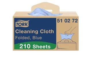 Reinigingsdoek Tork 510272 W7 Premium 1-laags 210 vel blauw - 4