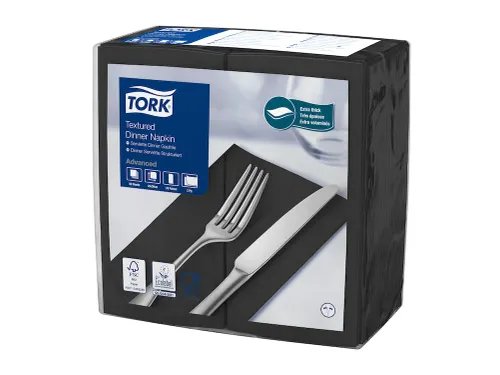 Tork 509421 Textured Dinnerservet zwart 1/8-vouw