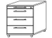 mobiel ladeblok,HxBxD 590x428x580mm,4lade(n),cil.-slot,romp notenboom