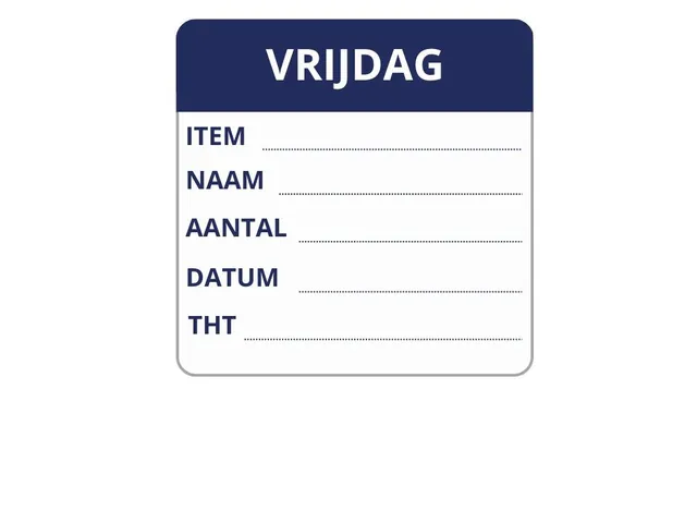 LabelLORD PL Dagetiket Vrijdag 50x50mm Donkerblauw Flushlabel 250 st.