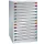 ladekast HxBxD 1400x805x695mm 13laden RAL7035 front RAL7035