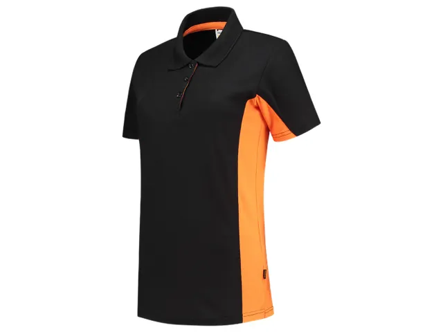 Tricorp 202003 Bicolor dames poloshirt Zwart/Oranje maat L