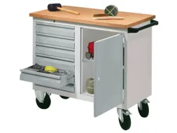 Werkplaatswagen 400kg Staalplaat 915x1090x600mm 1 Kast 6 laden