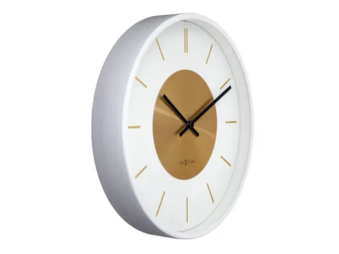 Wandklok NeXtime Retro II 25cm wit/goud metaal