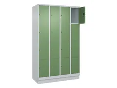 lockerkast,HxBxD 1950x1200x500mm,4x4vakken,vak B 300mm,cil.-slot