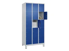 lockerkast,HxBxD 1950x900x500mm,3x5vakken,vak B 300mm,cil.-slot,voeten