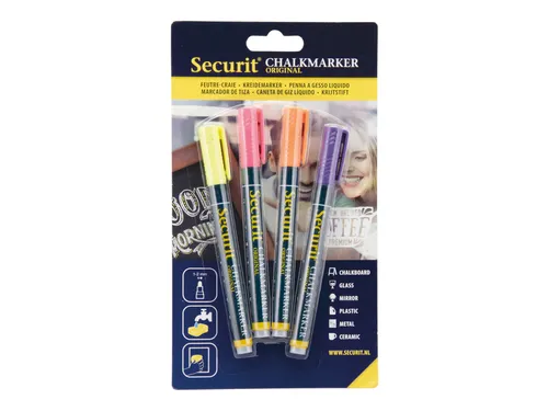 Krijtstift Securit Sma-100 Rond 1-2mm Assorti 4 stuks