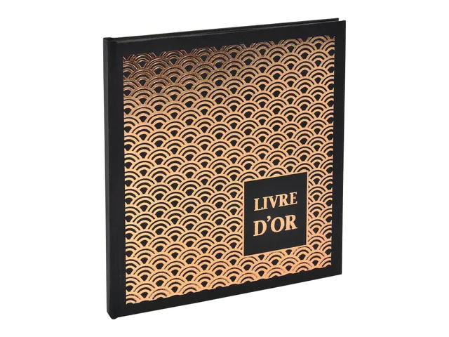 Livre d'or 140 pages tranche or - Format 21x19cm - PALMYRE - Noir arc