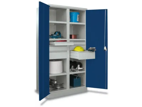 systeemkast,HxBxD 1950x1040x630mm,6xStalen bodem,RAL7035,front RAL5010