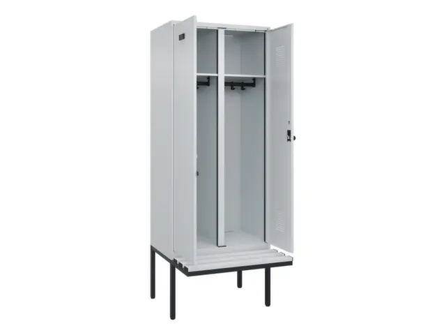 locker met bank,voor scheiding van kleding,HxBxD 2120x800x815mm,2vak
