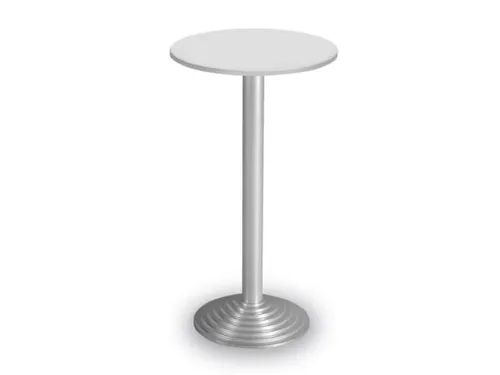 Statafel Gietijzeren Poot 110cm Blad Ø60cm Onderstel Aluminiumkleurig