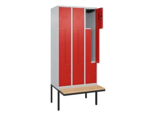 Z-garderobekast,HxBxD 2120x900x815mm,6vak,vak B 300mm,cil.-slot - 2