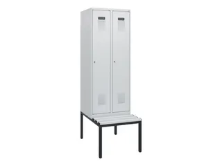 locker met bank,HxBxD 1950x600x815mm,2vak,vak B 300mm,cilinderslot - 2