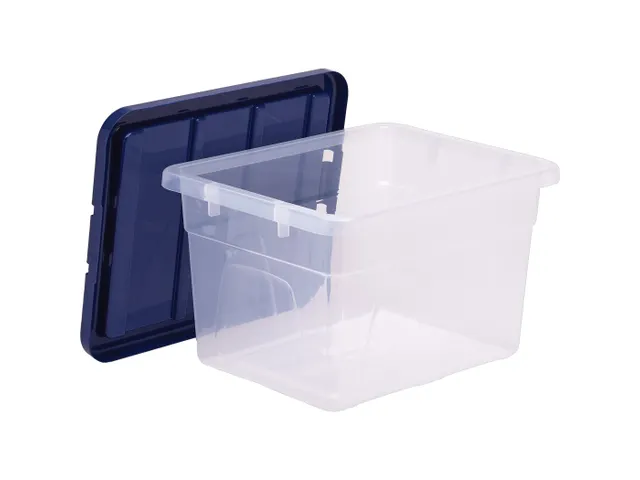 Opbergbox 22 Liter Plastic Transparant Blauw