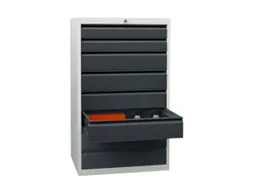 ladekast 1200x500x600mm 8laden cilinderslot RAL7035 front RAL7016