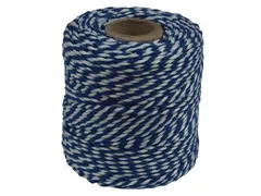 Katoentouw, blauw-wit, klos van 50 g, ongeveer 45 m