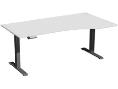 In hoogte verstelbaar bureau in vrije vorm,HxBxD 630-1280x1800x1000mm