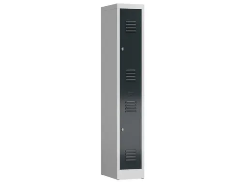 Dubbeldekse garderobekast 1800x310x500mm 2vak B300mm RAL7035 RAL7016